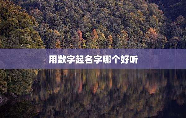 用数字起名字哪个好听