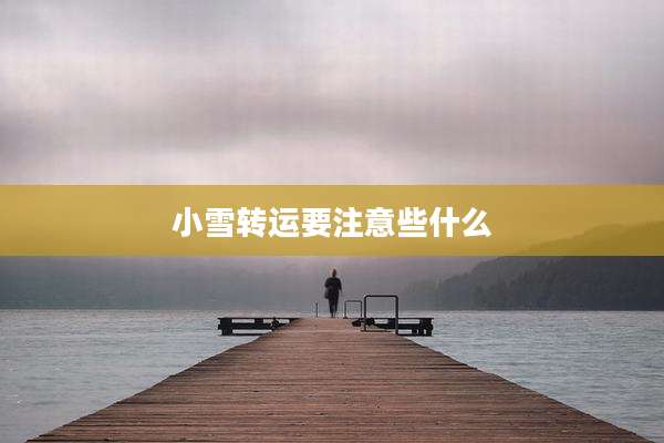 小雪转运要注意些什么