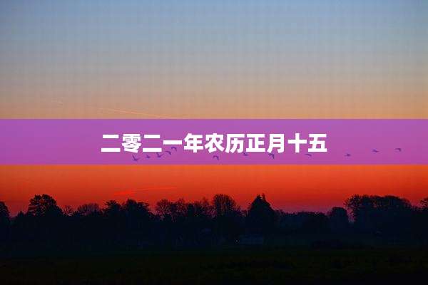 二零二一年农历正月十五