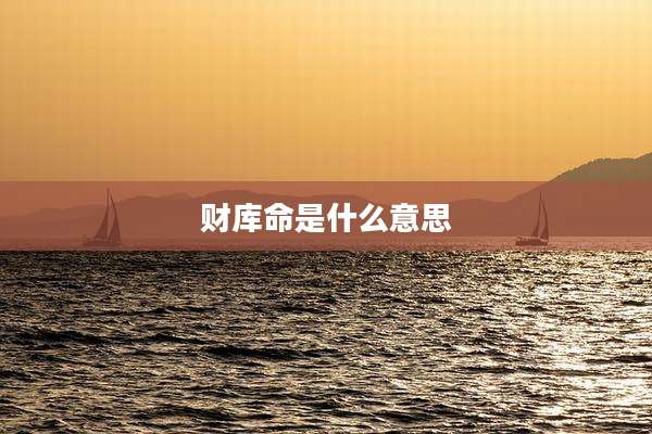 财库命是什么意思