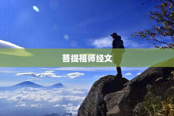 菩提祖师经文