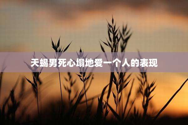 天蝎男死心塌地爱一个人的表现