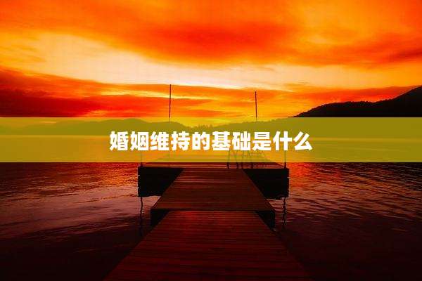 婚姻维持的基础是什么
