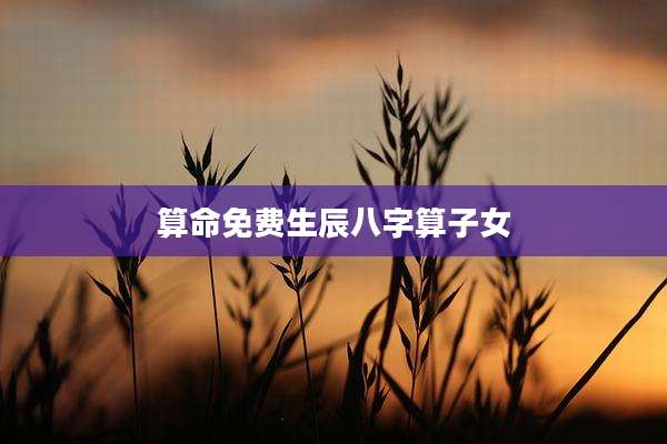 算命免费生辰八字算子女
