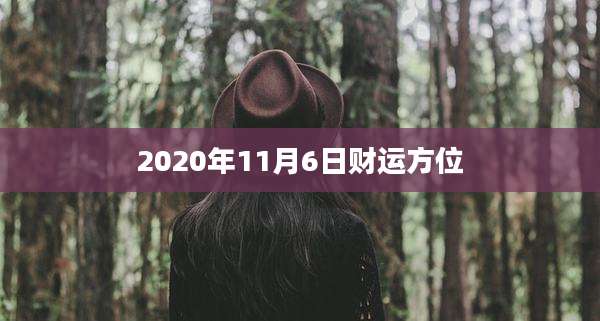 2020年11月6日财运方位