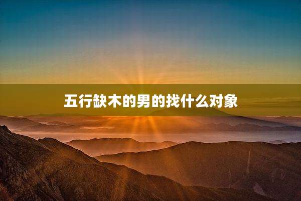 五行缺木的男的找什么对象
