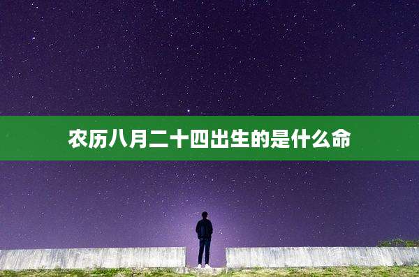 农历八月二十四出生的是什么命