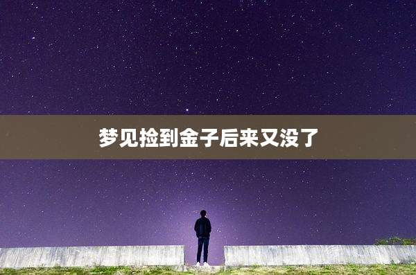 梦见捡到金子后来又没了