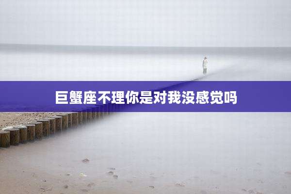 巨蟹座不理你是对我没感觉吗