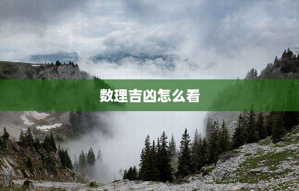 数理吉凶怎么看