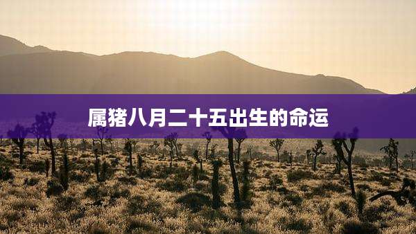 属猪八月二十五出生的命运