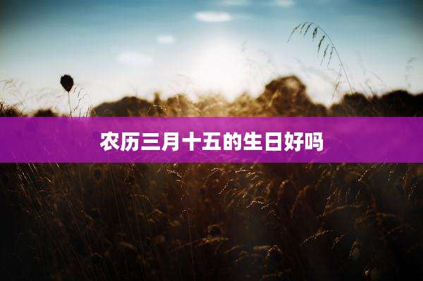 农历三月十五的生日好吗