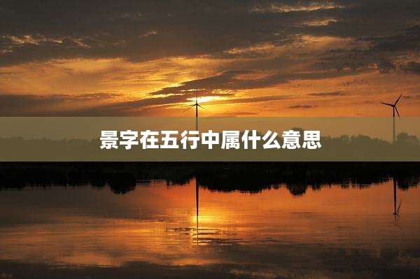 景字在五行中属什么意思