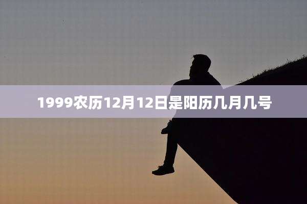 1999农历12月12日是阳历几月几号