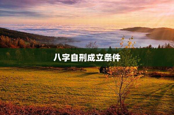 八字自刑成立条件