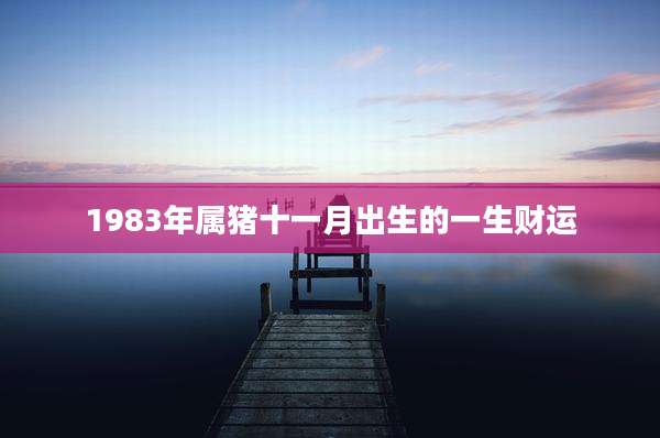 1983年属猪十一月出生的一生财运