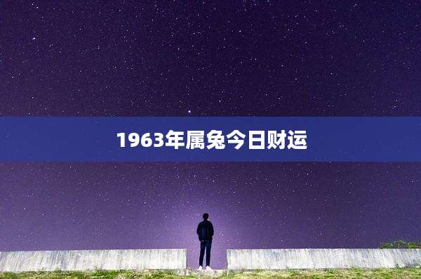 1963年属兔今日财运