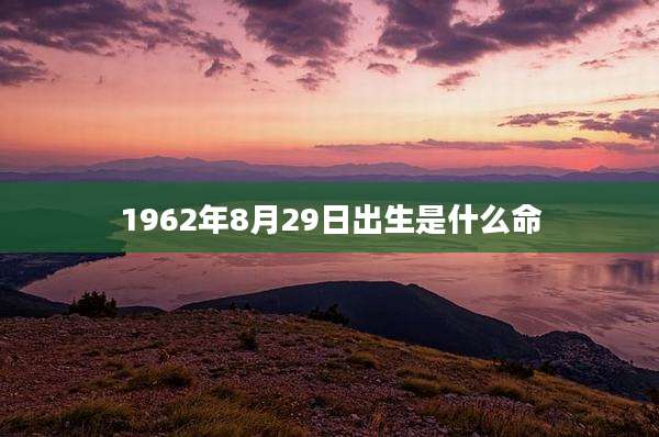 1962年8月29日出生是什么命
