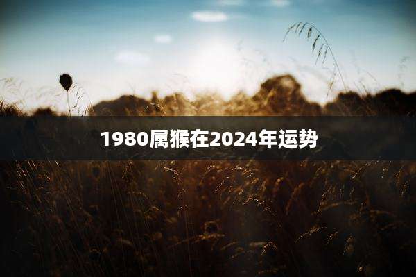 1980属猴在2024年运势