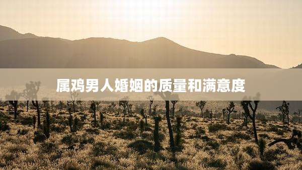 属鸡男人婚姻的质量和满意度