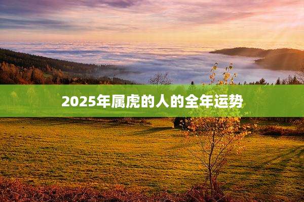 2025年属虎的人的全年运势