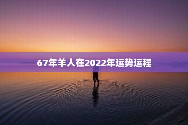 67年羊人在2022年运势运程