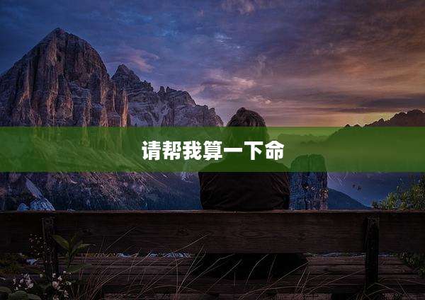 请帮我算一下命