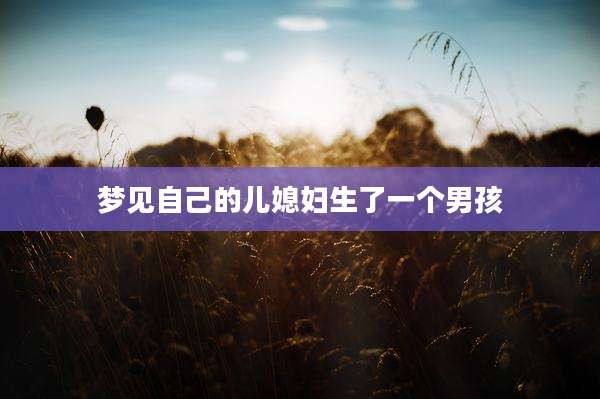 梦见自己的儿媳妇生了一个男孩