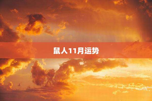 鼠人11月运势