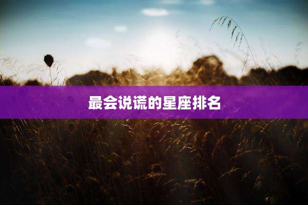 最会说谎的星座排名