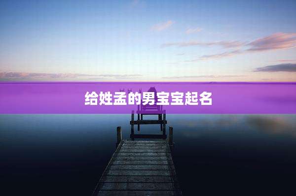 给姓孟的男宝宝起名