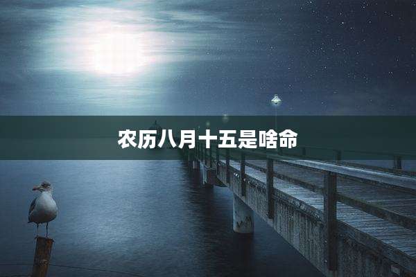 农历八月十五是啥命