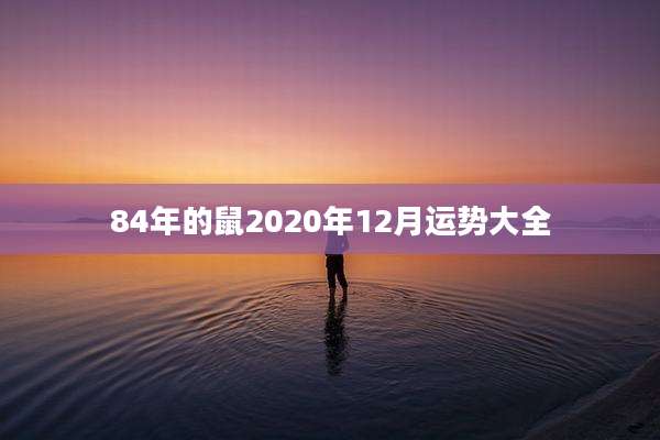 84年的鼠2020年12月运势大全