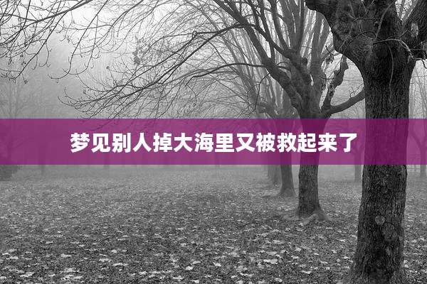 梦见别人掉大海里又被救起来了