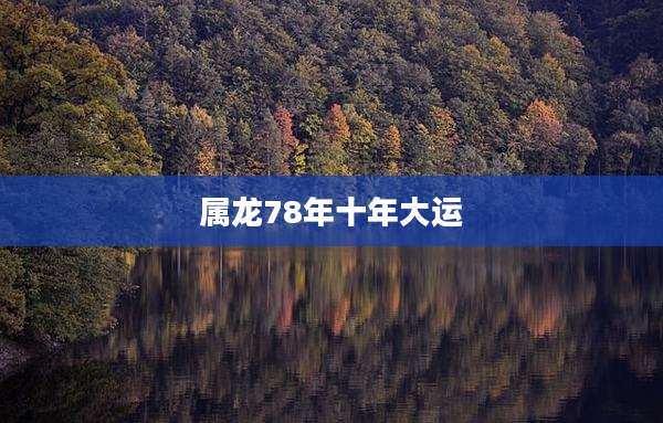 属龙78年十年大运