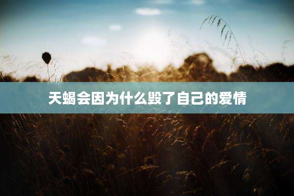 天蝎会因为什么毁了自己的爱情