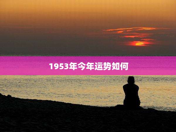 1953年今年运势如何