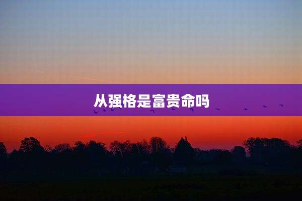 从强格是富贵命吗