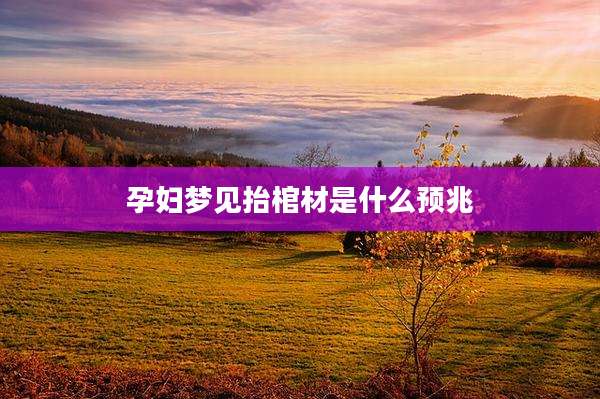 孕妇梦见抬棺材是什么预兆