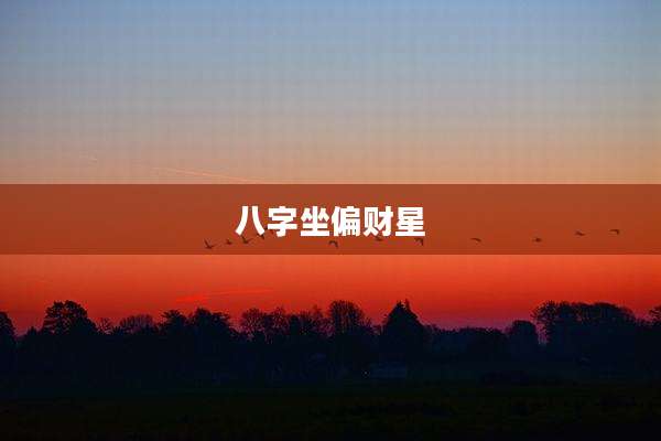 八字坐偏财星