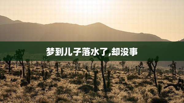 梦到儿子落水了,却没事