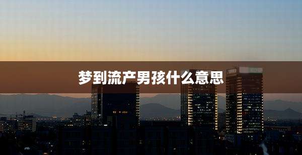 梦到流产男孩什么意思