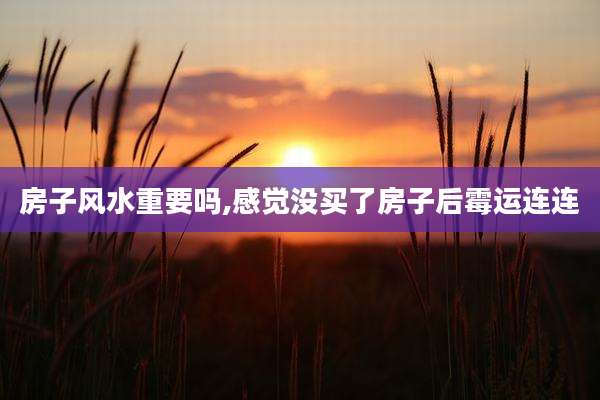 房子风水重要吗,感觉没买了房子后霉运连连