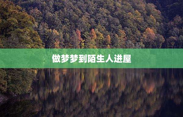 做梦梦到陌生人进屋