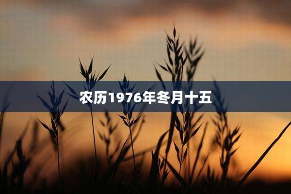 农历1976年冬月十五