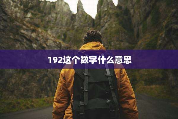 192这个数字什么意思