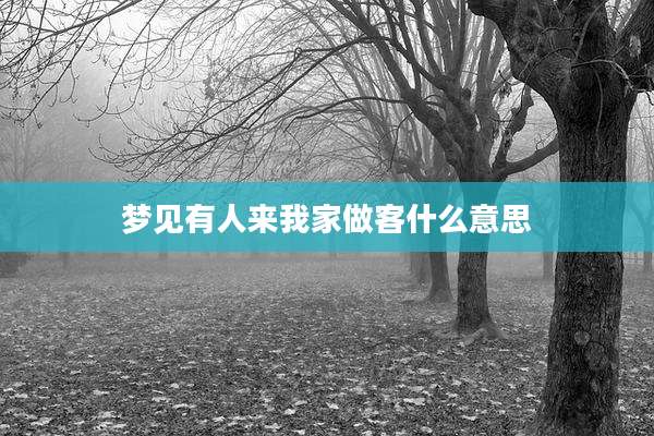 梦见有人来我家做客什么意思