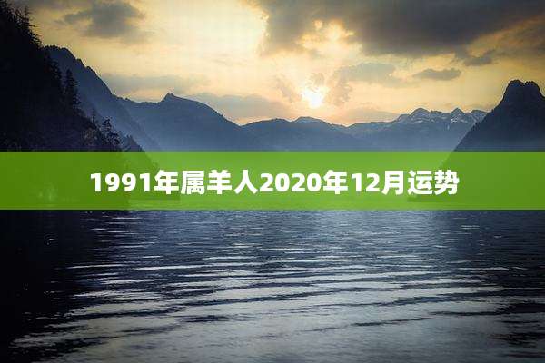 1991年属羊人2020年12月运势