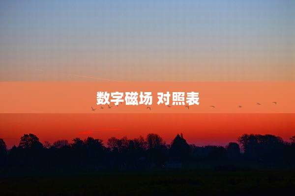 数字磁场 对照表