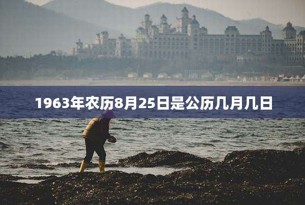 1963年农历8月25日是公历几月几日